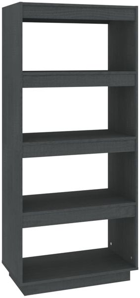 Bücherregal | Standregal Grau 60x35x135 cm Massivholz Kiefer