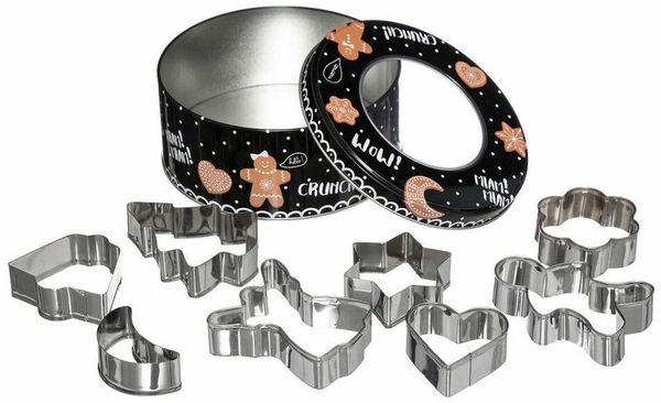 5five Simply Smart Keksdose 136157, Metall, Edelstahl, PVC, (Set, 9-tlg), mit 8 Ausstechern