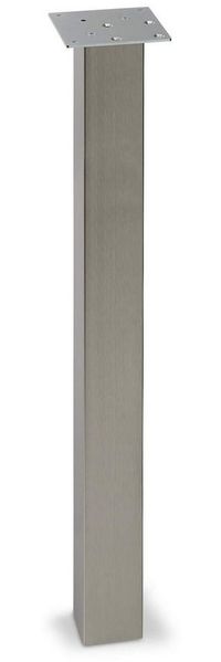 SO-TECH® Tischbein Tischbein Edelstahloptik eckig 70 x 70 mm Höhe: 720-892 mm, Höhe 720 mm verstellbar +/- 5 mm