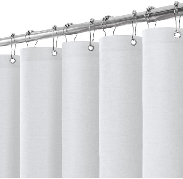 Duschvorhang Leinen Wasserdicht Anti-Schimmel 182x182cm Weiße Badewanne