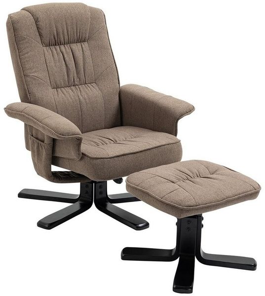 IDIMEX Relaxsessel CHARLY, Fernsehsessel mit Hocker, TV-Sessel neigungsverstellbar braun