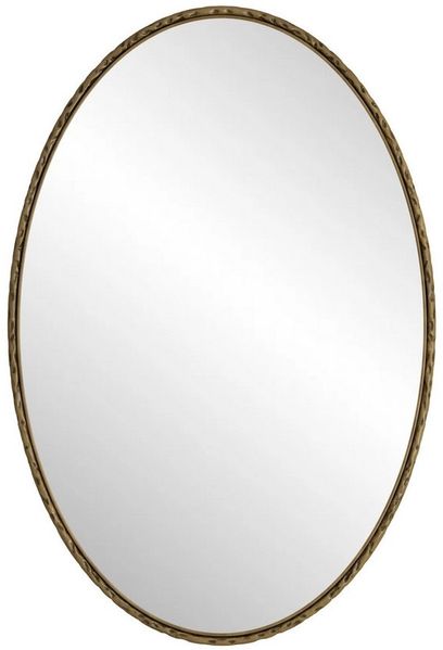 Rutaqian Spiegel Silber/Gold Ovaler Retro-Spiegel aus Eisenkunst, Antikeffekt, Wandbehang, geeignet für Badezimmer, Schlafzimmer, Wohnzimmer