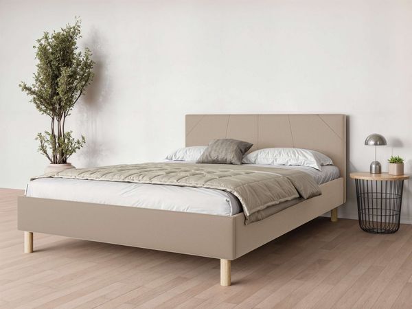 Home affaire Collection Polsterbett Albybyn, Bettgestell mit Kopfteil und Lattenrost, in 2 Breiten, ohne Bettkasten und Matratze, in 2 Breiten- 140 und 160 cm