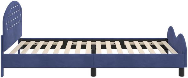 vidaXL Kinderbettgestell mit Kopfteil Polizeiblau 90 x 200 cm Samt 42011133 Bild 6