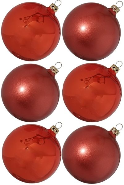 Weihnachtskugel Set Ø 8cm 6 St. / Box kupfer Schatzhauser Thüringer Glas und Weihnachtsschmuck