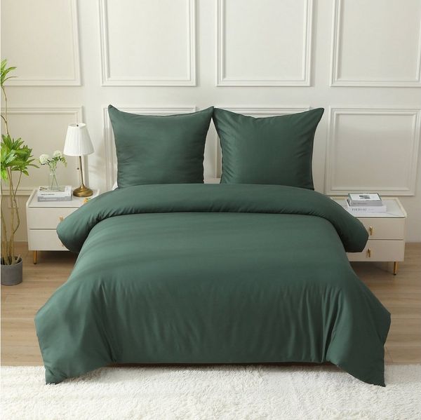 OKWISH Bettwäsche Bettwäsche-Set Bettbezug mit Kissenbezug Einfarbig Weich Premium, 1 Stück 155x220 cm mit 2 Kopfkissenbezug 80x80 cm