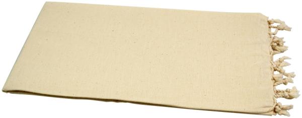 Hamamtuch Sultan beige ohne Streifen | mit Fransen 100x180 cm