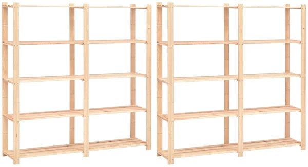 vidaXL Lagerregale 5 Böden 2 Stk. 170x38x170cm Massivholz Kiefer 500kg 3051109