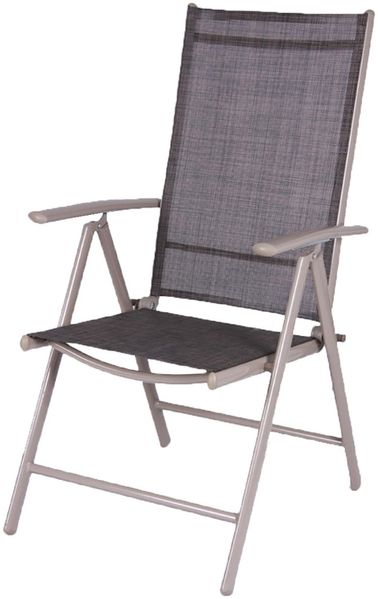 Alu Klappsessel 7- Positionen Gartenstuhl Gartenmöbel Liegesessel verstellbar Schwarz