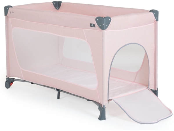 Cangaroo Reiselaufstall One Touch Räder Seiteneingang Matratze klappbar Tasche rosa