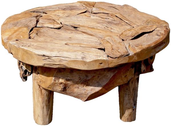 Teak Couchtisch BOSCO-80cm Natural Massivholz Teakwurzel Wohnzimmertisch Tisch