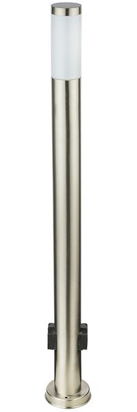 RGB LED Stehleuchte, 2x Steckdosen, Edelstahl H 110 cm