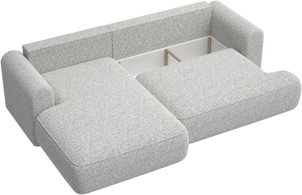 Selsey 'Ovo' Ecksofa in L-Form mit Schlaffunktion, hellgrau, linksseitig, 93 x 260 x 165 cm Bild 6