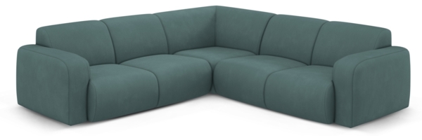 Micadoni Ecksofa Molino 5-Sitzer Chenille Rebel Meergrün