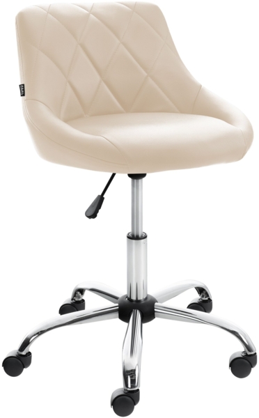 CLP Arbeitshocker Lazio drehbar mit Chromgestell,creme Kunstleder