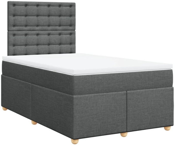 vidaXL Boxspringbett mit Matratze Dunkelgrau 120x200 cm Stoff 3293562 Bild 2