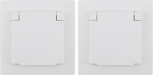 Schutzkontakt-Steckdose McPower ''Flair'', 250V~/16A, UP, IP44, weiß, 2er-Pack