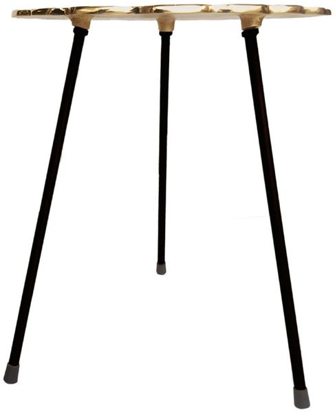 Beistelltisch Metall Dekotisch Hilton ø 35 x H 46 cm rund Aluminium mit Struktur gold