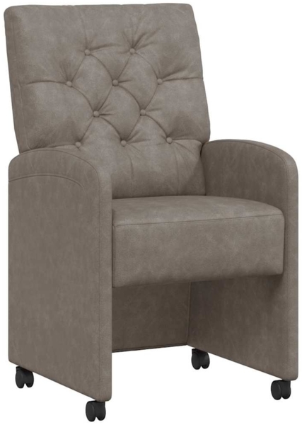 vidaXL Esszimmerstühle mit Rollen 2 pcs Grau 58 x 67 x 97 cm 42017859