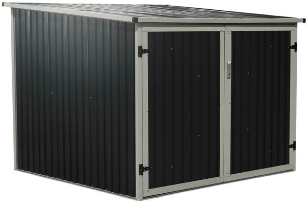 Westmann Metall Fahrradgarage, Gartenbox, Aufbewahrungsbox, anthrazit, 203 x 200 x 158 cm (B x L x H)