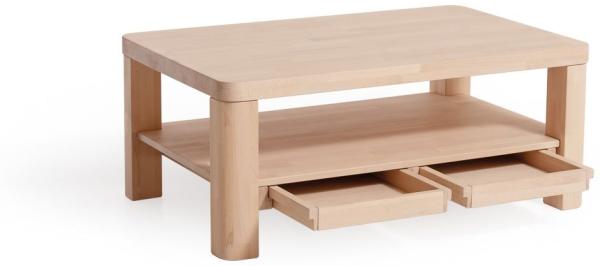 Couchtisch Tisch mit Schublade JIMI XL Eiche Massivholz 110x70 cm Bild 2