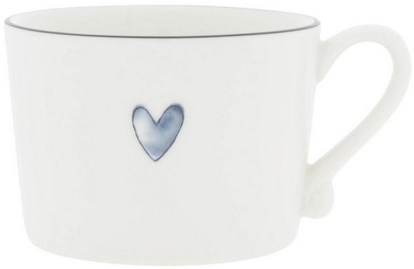 Bastion Collections Tasse Watercolour Heart, Keramik, Spülmaschinengeeignet, Weiß, Herz, H: 7cm