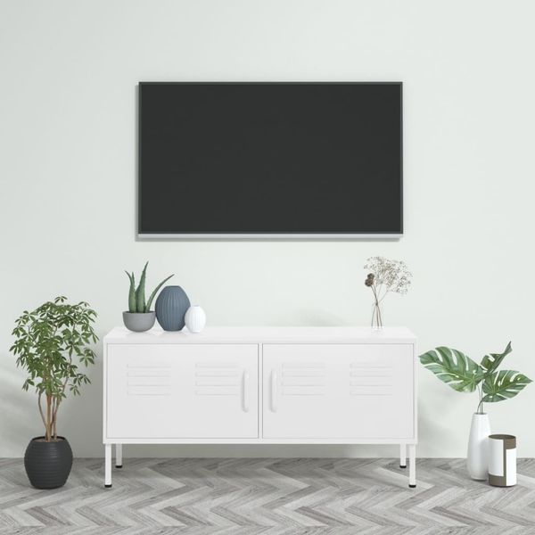 vidaXL TV-Schrank Weiß 105 x 35 x 50 cm Stahl [336233]