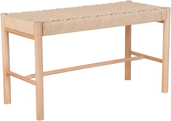Sitzbank >Abano< in Beige, Massivholz - 80x45x35cm (BxHxT)