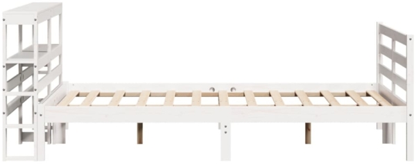 vidaXL Massivholzbett ohne Matratze Weiß 150x200 cm Kiefernholz 3305829 Bild 4