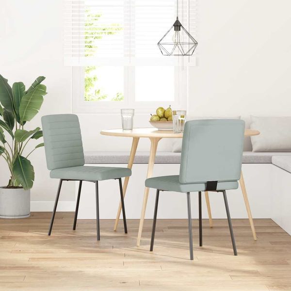 vidaXL Esszimmerstühle 2 Stk. Hellgrau Samt 4101156