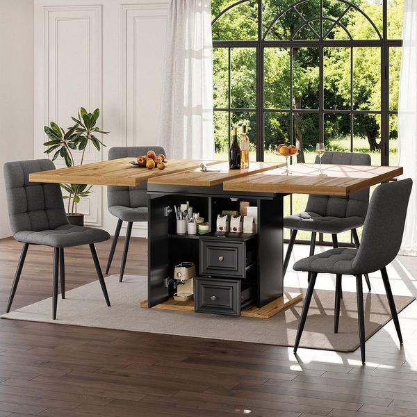 i@home Esstisch Ausziehbarer Küchetisch,110 x 80 x 75 cm (1 Stück), Ausziehbarer Tisch, 110-140 cm, bietet Platz für 4-6 Personen