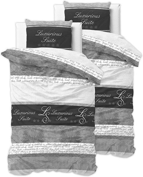 Sleeptime Bettwäsche 4teilig 135x200 cm 4teilig grau - 5 Sterne Hotel - weich & bügelfrei Bettbezüge mit Reißverschluss - Bettwäsche Set mit 2 Kissenbezüge 80x80 cm