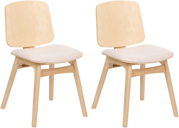 Esszimmerstuhl 2er Set CHARLESTON Holz Hellbraun Hellbeige