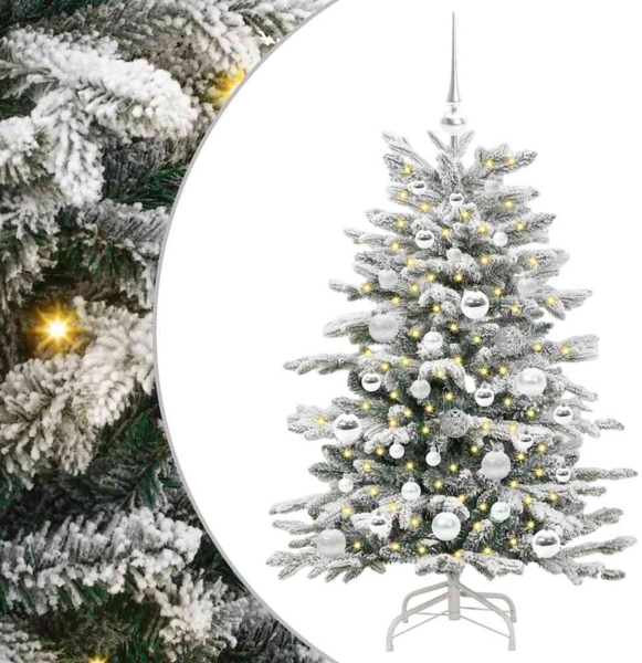 vidaXL Künstlicher klappbarer Weihnachtsbaum Weiß 120 cm PE und PVC 3395627 Bild 1