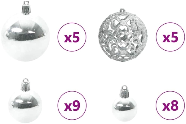 vidaXL Künstlicher klappbarer Weihnachtsbaum Weiß 120 cm PE und PVC 3395627 Bild 7