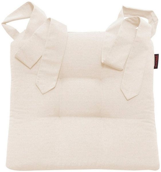 MAGMA Stuhlkissen Sitzkissen FINO Schleifenband Auflage - ca. 42cm x 46cm x 7cm - 2er Set beige