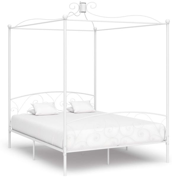 vidaXL Himmelbett-Gestell Weiß Metall 160 x 200 cm 284472