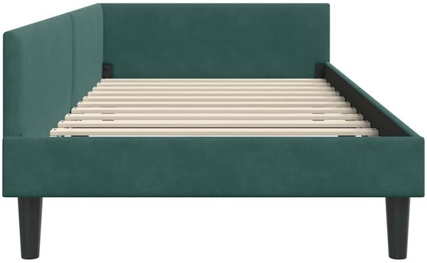 vidaXL Eckbettgestell mit Kopfteil Dunkelgrün 100 cm x 200 cm Samt 42016166 Bild 6