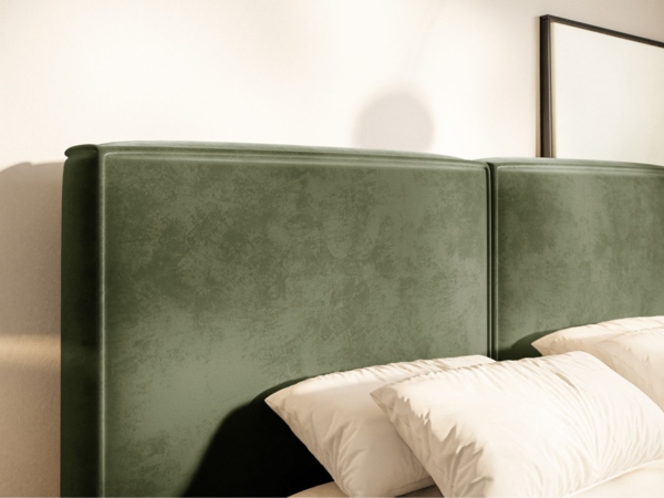 Selsey 'Tilves' Polsterbett 200x200 mit Bettkasten, Lattenrost, Velours, olivgrün Bild 7