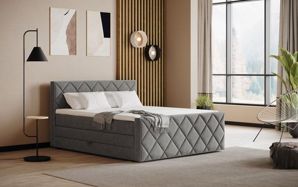 COTTA Boxspringbett Tower inkl. Bettkasten, mit Keder in abgesetzter Farbe, in verschiedenen Breiten, Härtegraden und Farben erhältlich