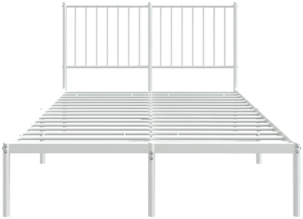 vidaXL Bettgestell mit Kopfteil Metall Weiß 120x190 cm 350928 Bild 3