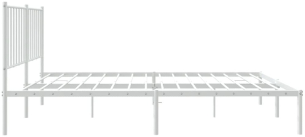 vidaXL Bettgestell mit Kopfteil Metall Weiß 120x190 cm 350928 Bild 6