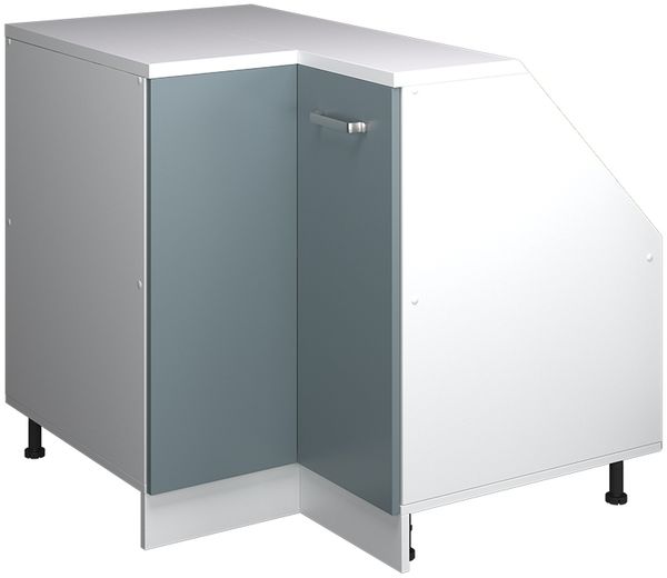 Dachschrägenschrank Eckschrank Rion Blau-Grau 75.6 x 81.6 cm mit 1 Tür, Schrankkorpus 60 cm Tiefe Vicco