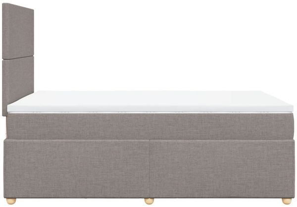 vidaXL Boxspringbett mit Matratze Taupe 120x200 cm Stoff 3293544 Bild 7
