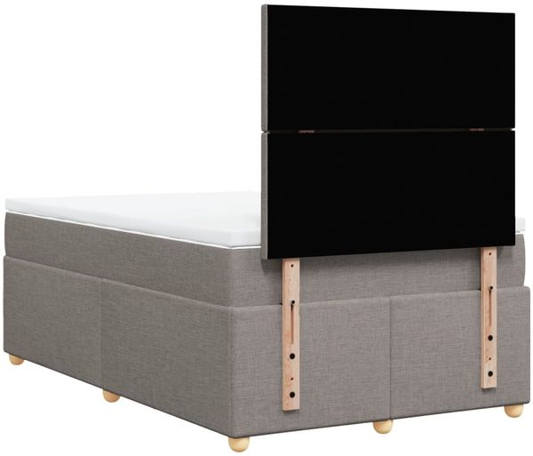 vidaXL Boxspringbett mit Matratze Taupe 120x200 cm Stoff 3293544 Bild 8