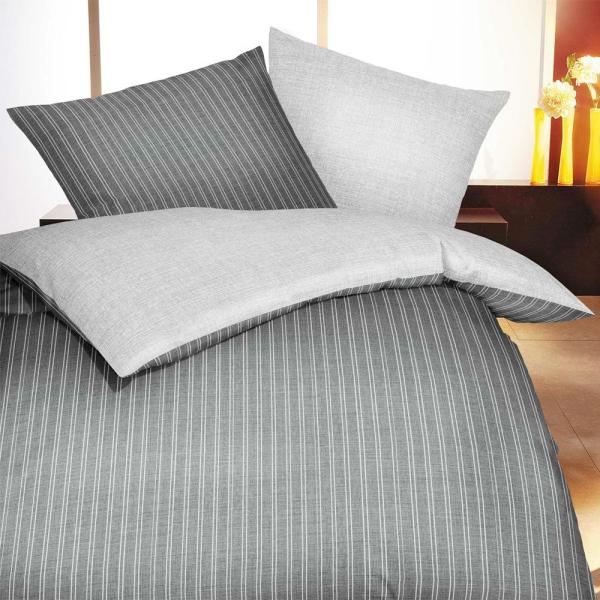 Traumschlaf Biber Bettwäsche Eternity Combo schiefer|155x220 cm + 80x80 cm