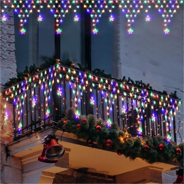 VIVIHEYDAY LED-Lichtervorhang Sterne LED Lichterkette Dekolicht Innen Weihnachten Deko, 8 Beleuchtungsmodi