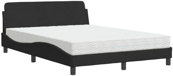 vidaXL Bett mit Matratze "Dover" Schwarz 120x200 cm Samt 3208373 Bild 2