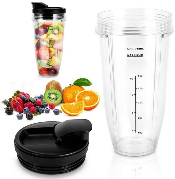 BlingBin Trinkflasche 18/24oz Wasserflasche mit Trinkdeckel, Mixbehälter, Smoothie Flasche, Smoothie Becher aus Kunststoff Für Frauen, Männer, Bruchsicher