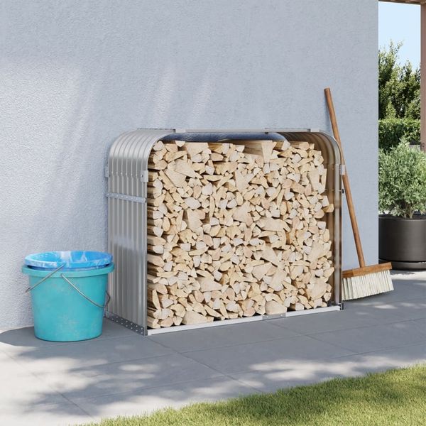vidaXL Kaminholzunterstand Hellgrau 120x45x100 cm Verzinkter Stahl 364553